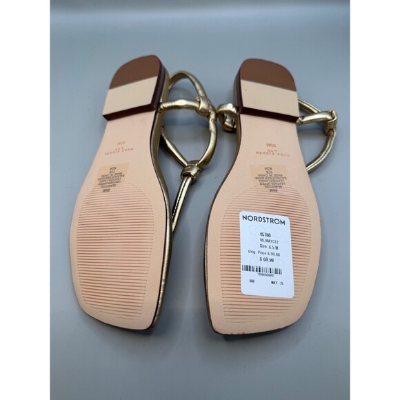 Marc Fisher LTD Maycee Womens Thong Gold Leather Size 6.5 Open Toe Casual - Picture 6 of 7